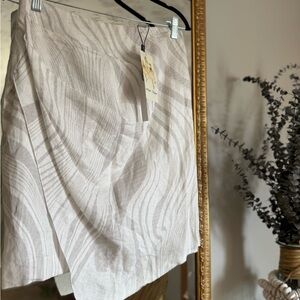 White Wrap Mini Skirt Asymmetrical Design